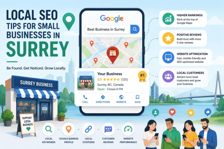 Local SEO tips for small businesses in Surrey improving Google Maps rankings